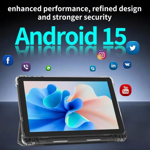 Vista 2 de Tableta Android 15 de 10 pulgadas, tabletas de 20 GB RAM 128 GB ROM 2 TB expandible, tableta PC con procesador Quad-Core de 2.0 Ghz con estuche