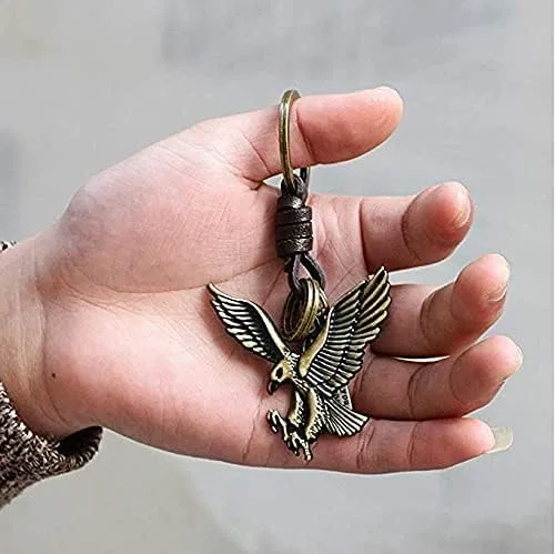 Vista 7 de AuPra Llavero con diseño de pájaro, regalo para mujeres y hombres, de cuero, con diseño de búho, para el hogar, puerta de coche, llavero para niña