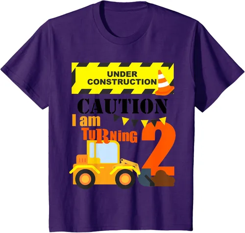 Vista 5 de Camiseta para niño de 2 años de edad con excavadora de cumpleaños para niños de 2ª construcción, Blanco, Kids 2