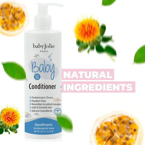 Vista 7 de Baby Jolie Acondicionador de cabello para bebés para niños y niños pequeños, acondicionador desenredante sin desgarros con manteca de karité