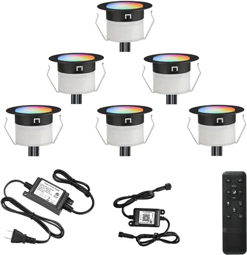 Vista 22 de FVTLED Kit de luces LED para cubierta, 20 piezas Φ1.22 D31 WiFi control de teléfono inteligente de bajo voltaje empotrado RGBW iluminación de Rgbw