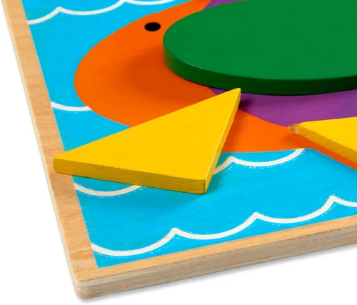 Vista 4 de Melissa & Doug Juguete educativo de madera para principiantes con 5 escenas de doble cara y 30 formas