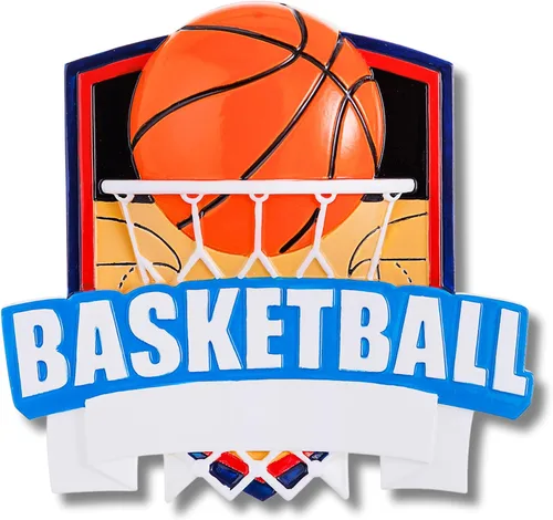 Vista 3 de Ornaments by Elves Adornos de Navidad 2025 – Adornos de Navidad personalizados con escudo de baloncesto 2025 – Premio deportivo único y regalos
