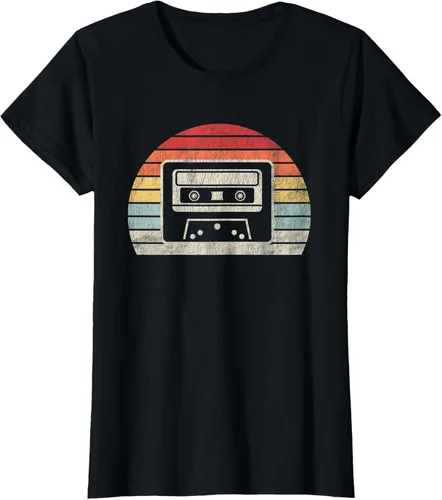 Vista 29 de Retro Cassette Tape 80s 90s Nostalgia T-Shirt Negro