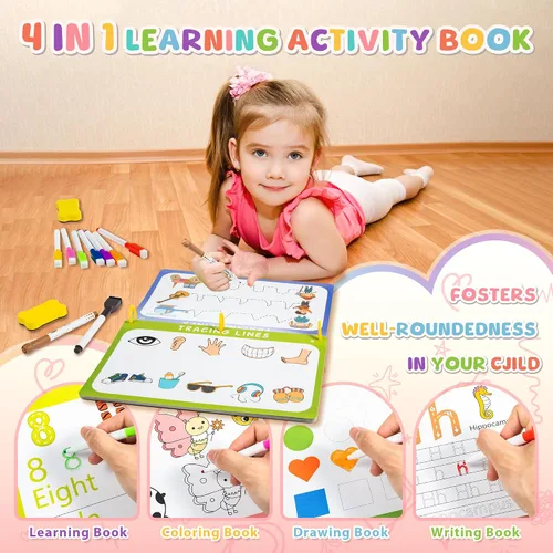 Vista 7 de Fabeto Actividades de aprendizaje preescolar Libro de trabajo educativo: Libro de seguimiento de práctica de escritura a mano de prek - Juguetes