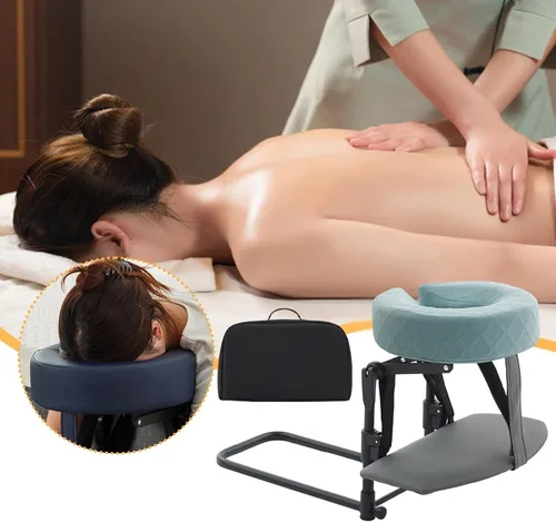 Vista 5 de predolo Home Mattress Top Massage Kit Face Down Pillow Ergonomic Head Cradle Cushion Adjustable Height Sponge Alloy Suitable for Eye Surgery