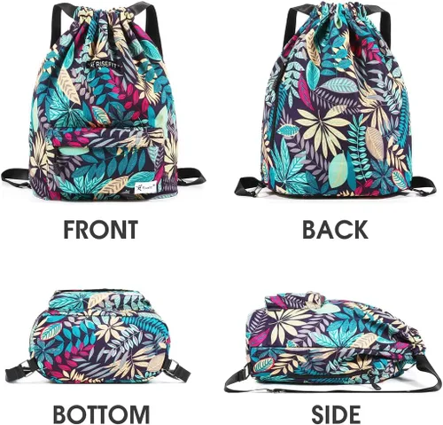Vista 2 de Bolsa impermeable con cordón para ir al gimnasio o la playa, o practicar deportes, unisex