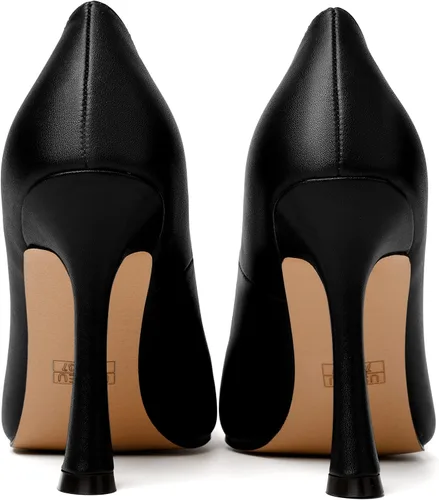 Vista 4 de MODENCOCO Zapatos de vestir de tacón alto con punta puntiaguda para mujer, de 4 pulgadas