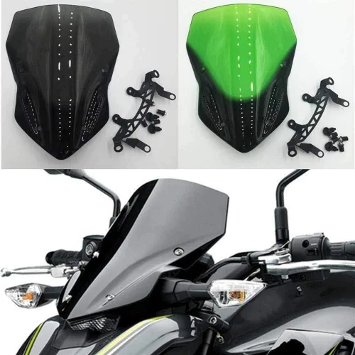 Vista 2 de motorcycle windshield Motorcycle Double Bubble Windshield WindScreen Screen Compatible with 2017 2018 2019 Compatible with Kawasaki Z900 Z 900 ZR900