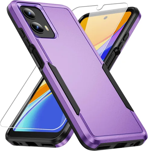 Vista 11 de Funda para Moto G 5G 2023, con Protector de Pantalla [Probado contra Caídas de Grado Militar] Funda Protectora de Servicio Pesado Resistente Rugosa