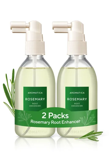 Vista 8 de AROMATICA Potenciador de raíz de romero 3.4 fl oz de peso neto 3.3 fl oz. Aceite para el cabello de romero y cafeína y biotina, cuidado coreano