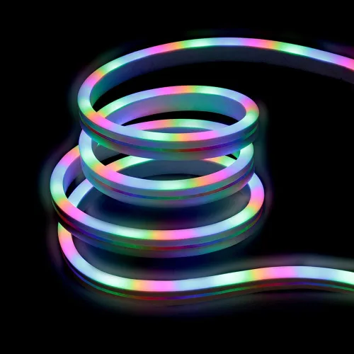 Vista 6 de XTREME Paquete de 2 tiras LED de neón con tecnología de flujo de color RGB Monster de 6.5 pies, fácil instalación de bricolaje