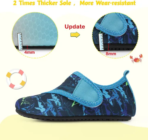 Vista 3 de LeIsfIt Zapatos de agua para niños y niñas, zapatos de playa para bebés, calcetines acuáticos antideslizantes para niños