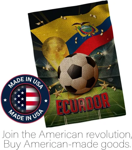 Vista 5 de Tapiz ecuatoriano de la Copa del Mundo, Cartel de arpillera para decoración del hogar, arte de pared para patio, césped, porche, decoración