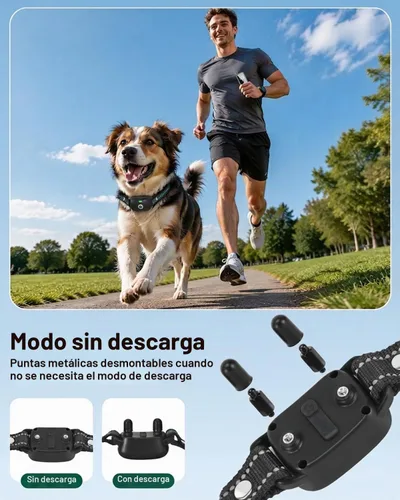 Vista 8 de Collar de choque para perros, collar de entrenamiento impermeable 1 perro (negro)