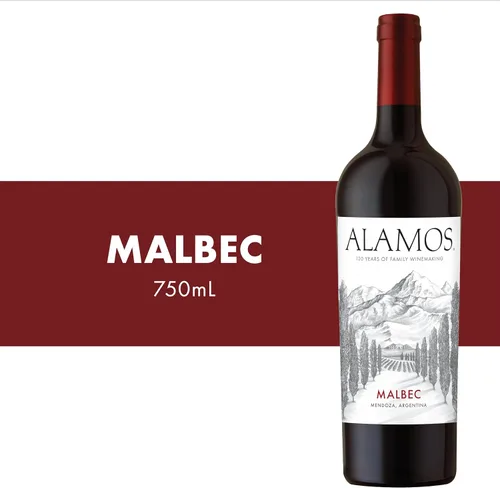 Vista 3 de Alamos Malbec, Vino Tinto, Botella de 750 ml