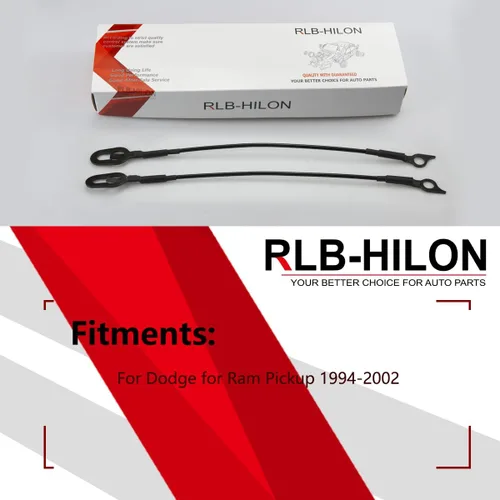 Vista 3 de Cable de compuerta trasera compatible con Dodge Ram 1500 2500 3500 1994 a 2002, 55345124AB 55345125AB, Correas de soporte para puerta de elevación