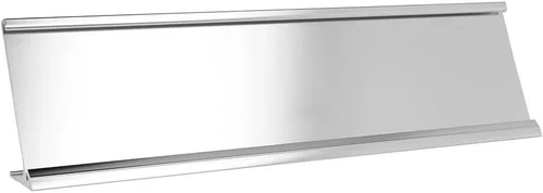 Vista 8 de ExcelMark Soporte de placa de identificación de aluminio de 2 x 8 pulgadas para escritorio, soporte de letrero de puerta de negocios de oficina Negro