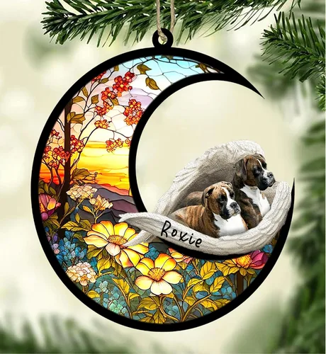 Vista 10 de Atrapasoles conmemorativo personalizado para perros, adorno navideño de Airedale Terrier, recuerdo por pérdida de mascota, regalos conmemorativos