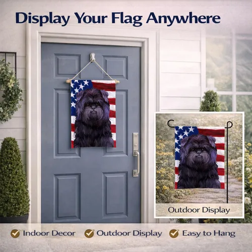 Vista 8 de Caroline's Treasures CK6382GF Affenpinscher - Bandera estadounidense tamaño jardín, tamaño de jardín, multicolor