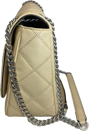 Vista 3 de Tory Burch Willa - Bolso de hombro convertible de piel acolchada, talla única, color crema