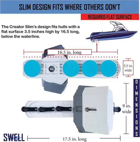 Vista 6 de SWELL Wakesurf Creator Slim H3X Plus - El mejor moldeador delgado de estela - Longitud extensible, giratorio con textura hidrodinámica