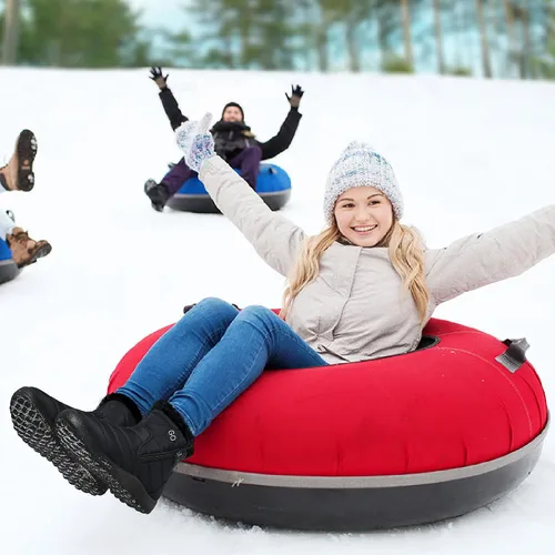 Vista 2 de Botas de nieve para mujer con forro de piel abrigadas, impermeables, cómodas, con forro de piel, para mujer, para exteriores.