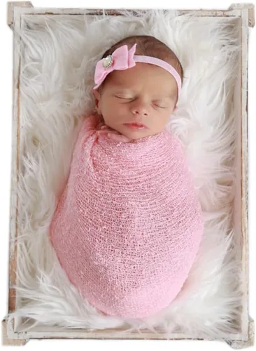 Vista 6 de Coberllus Accesorios para fotos de bebé recién nacido, manta de tela para envolver para niños y niñas, sesión de fotografía (beige)