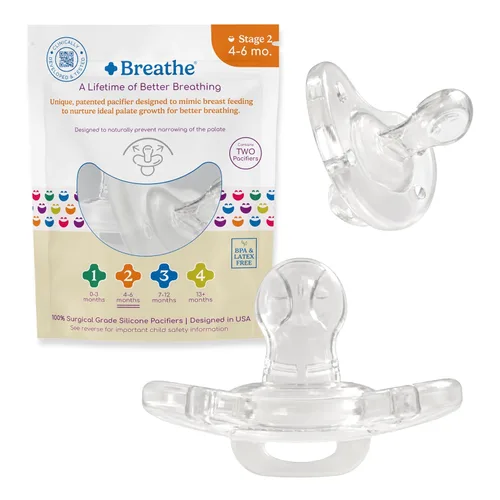 Vista 11 de Chupete Breathe Baby – Diseño Patentado para el Desarrollo Oral y Facial Natural - Libre de BPA, Libre de Látex, Desarrollado por Pediatras - Apto