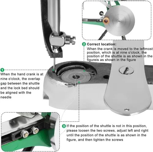 Vista 5 de FAHKNS Máquina de coser de cuero, máquina de coser de piel para reparación de zapatos, reparación manual de costura de zapatero con doble línea