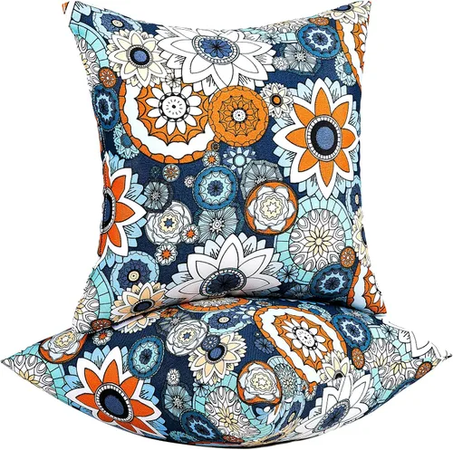 Vista 8 de JMGBird Almohadas impermeables para exteriores de 18 x 18 pulgadas para muebles de patio, cama, sofá y sofá Almohadas de exterior con inserto