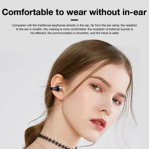Vista 4 de TECKEEN Auriculares inalámbricos Bluetooth 5.2 Clip de oído HiFi Música Conducción ósea Auriculares EE.UU