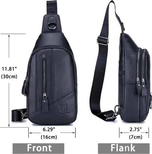 Vista 111 de LUKZIJAES Bolso bandolera de cuero genuino para hombre