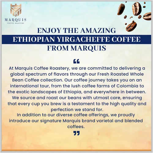 Vista 6 de Marquis - Café molido Yirgacheffe etíope, tostado molido rico y audaz, tostado medio fresco con un sabor afrutado, café etíope premium, 1 libra