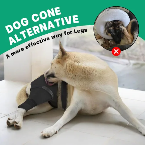 Vista 5 de Funda de pierna trasera para perro para dejar de lamer, protector de pierna trasera para recuperación de TPLO, cirugía de ACL, heridas o problemas