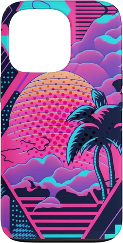 Vista 10 de iPhone 16 Retro Vaporwave Vibes - Funda para amantes de la nostalgia de la música de los años 90