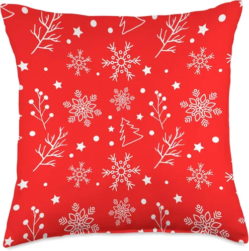 Vista 5 de ClusterFudge Almohada roja de Navidad, 16 x 16 pulgadas, multicolor