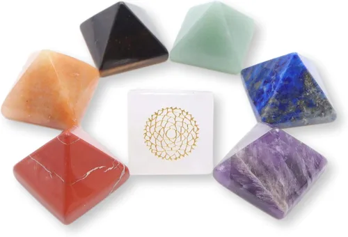 Vista 9 de NatureWonders - Juego de piedras naturales para chakras con folleto informativo y bolsa de viaje, cristales curativos, piedra de palma pulida