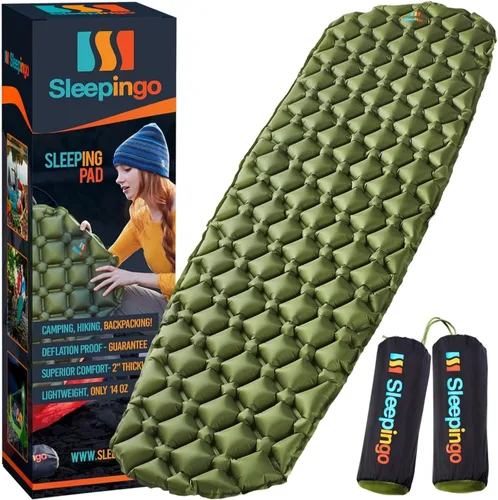 Vista 10 de Sleepingo Colchoneta de dormir ultraligera - Colchón inflable y compacto de aire de camping para mochileros, senderismo - Nuevo