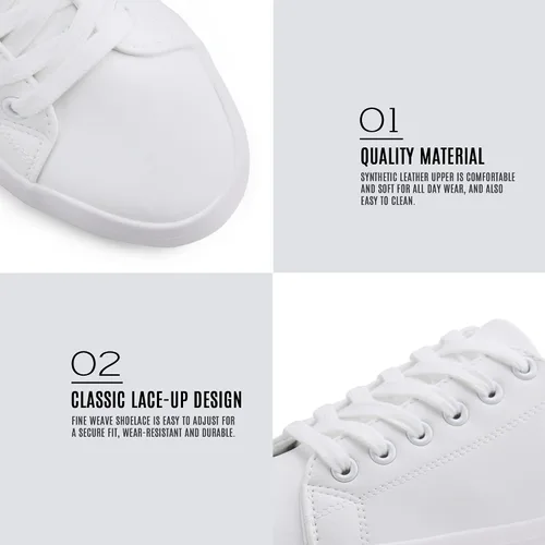 Vista 4 de JABASIC Zapatillas de plataforma con cordones para mujer, zapatillas casuales cómodas de moda para caminar