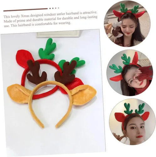 Vista 8 de Abaodam 5pcs Antler Headband Santa Claus Costume for Kids Christmas Elk Headband Antler Hair Hoops Disfraz De Santa Claus Para Adulto Elk Antlers