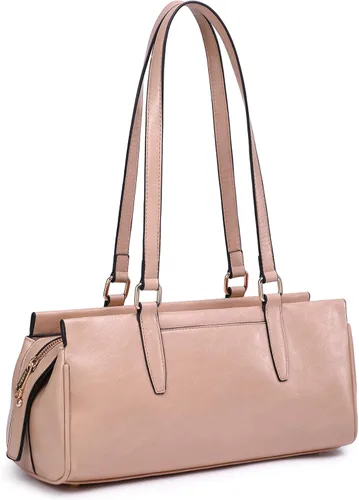 Vista 9 de Dasein Bolsos Hobo para mujer, de cuero vegano suave, con 3 compartimentos, múltiples bolsillos