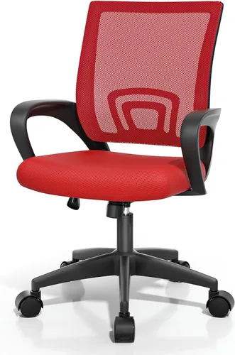 Vista 14 de Magshion Silla ergonómica de escritorio de oficina, silla de computadora de malla con respaldo medio, silla giratoria con respaldo transpirable