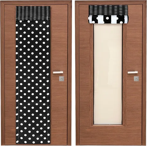 Vista 10 de Leinuosen 2 piezas cortinas cubiertas para puerta y ventana de aula, cortinas opacas de bloqueo para puertas de vidrio, cobertura de ventanas