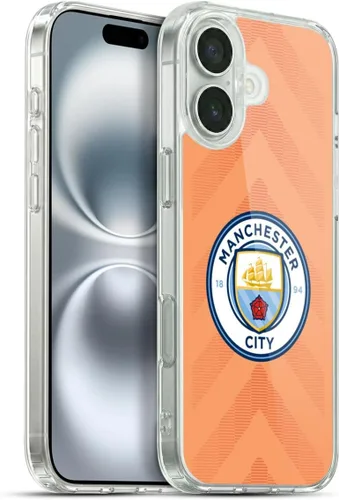 Vista 70 de Head Case Designs Funda de gel con licencia oficial del Manchester City Man City FC Away 2022/23 [protección de grado militar] compatible con Apple
