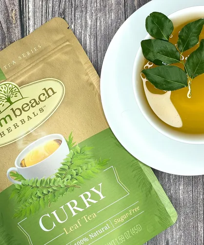 Vista 8 de Té de hoja de curry - Serie de té de hierbas puro de Palm Beach Herbals (30 unidades) [El embalaje puede variar]
