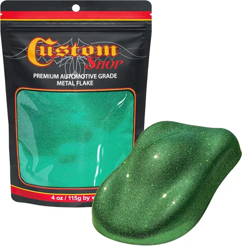Vista 22 de Custom Shop - Purpurina metálica para pintura automotriz, oro brillante, 4 oz, micro escamas de metal de 0.004" para pintura de automóviles, aditivo