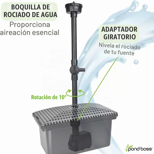 Vista 4 de Kit de filtro medio Pond Boss con bomba para estanques y características de agua