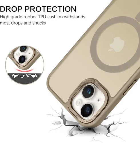 Vista 3 de BENTOBEN Funda magnética para iPhone 14 Plus, compatible con MagSafe, translúcida mate, esmerilada, delgada, ligera, a prueba de golpes