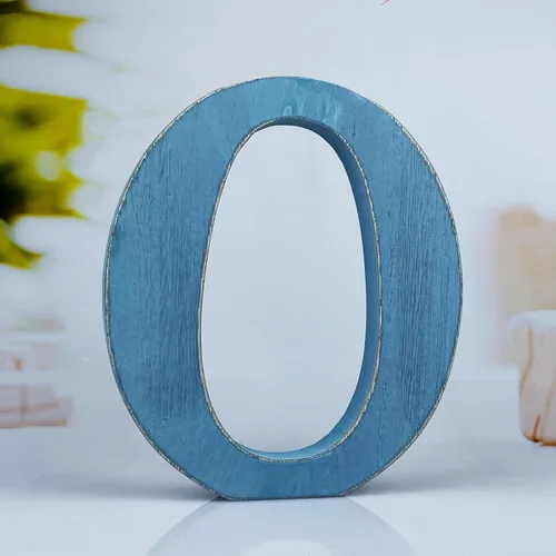 Vista 23 de Letras de madera azul rústica de 6 pulgadas, letras de madera sin terminar para pared, letras decorativas azules retro de pie, decoración de tablero